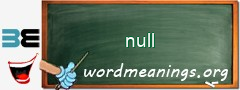 WordMeaning blackboard for null